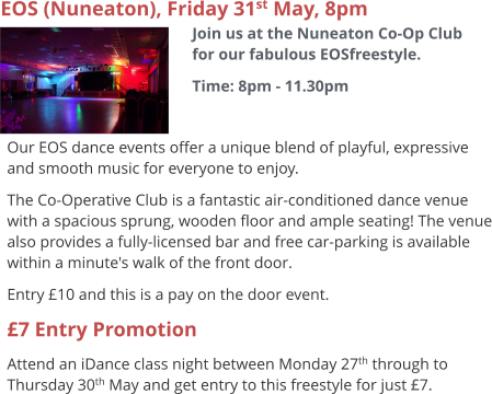 Leamington, Monday 29th April Join us at Bishops Tachbrook Sports & Social Club. Entry £7.