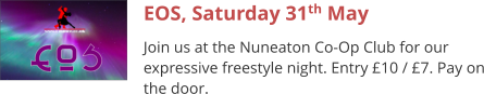 Evesham Sunday Freestyle, Sunday 12th May Join us for a wonderful Sunday Freestyle. Entry £9 / £6. Pay on the door.